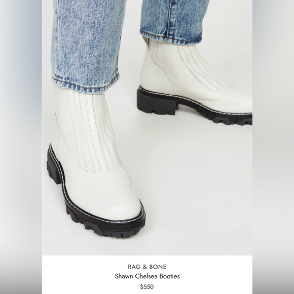 RAG & BONE Shawn White Chelsea Booties - Picture 1 of 6